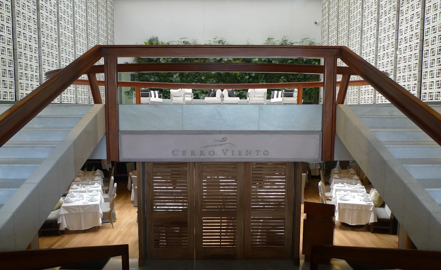 The restaurant entrance and approach