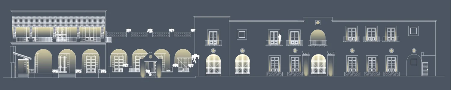 M Residences — rear façade lighting study